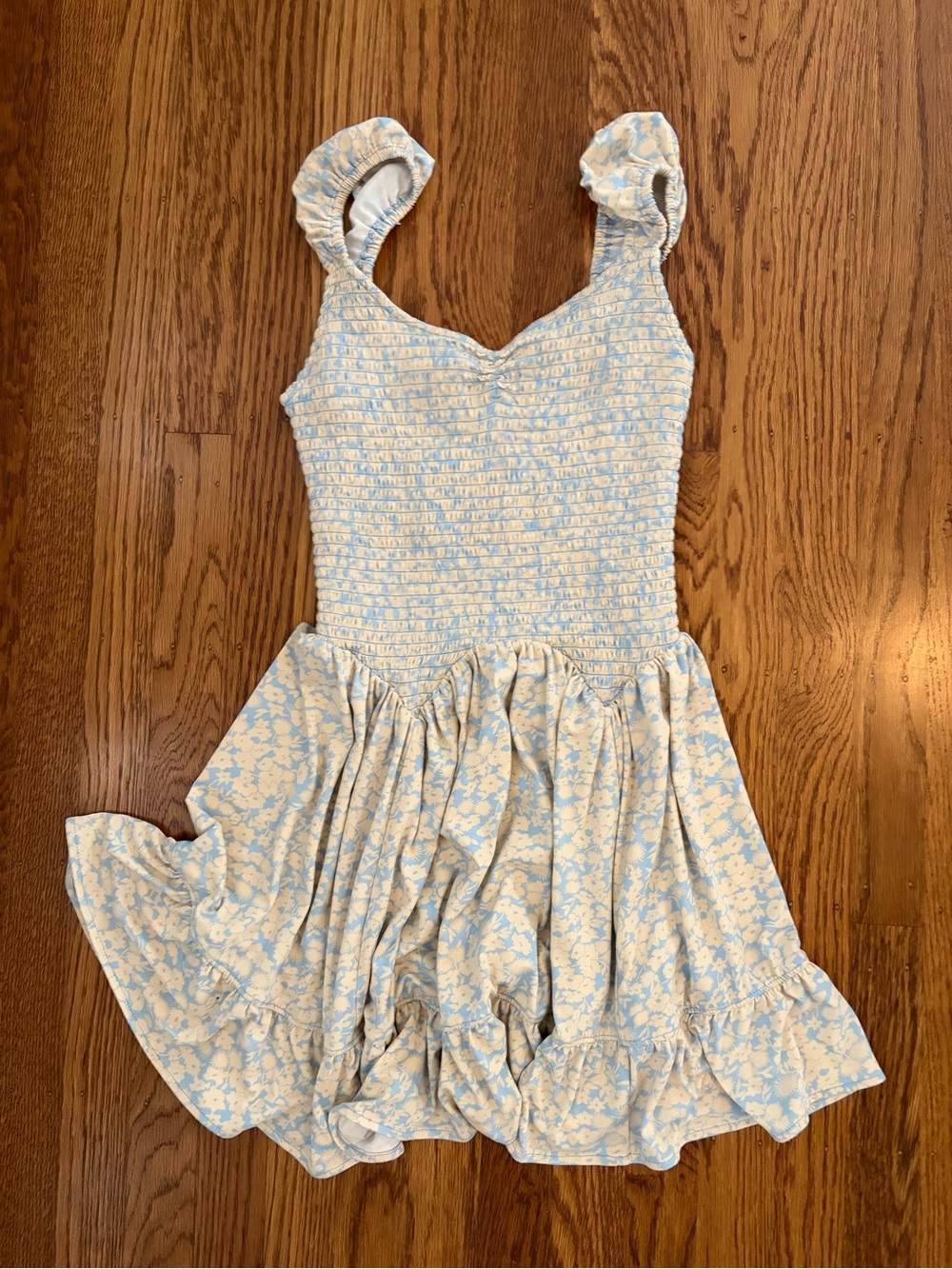 Urban Outfitters Light Blue and White Floral Mini Dress